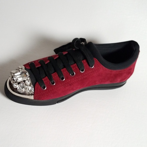 Miu Miu Shoes - Miu Miu Jewelled Toe Sneakers